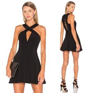 NWT NBD x Naven Twins Lace Me Up Fit and Flare Black Dress Size Medium